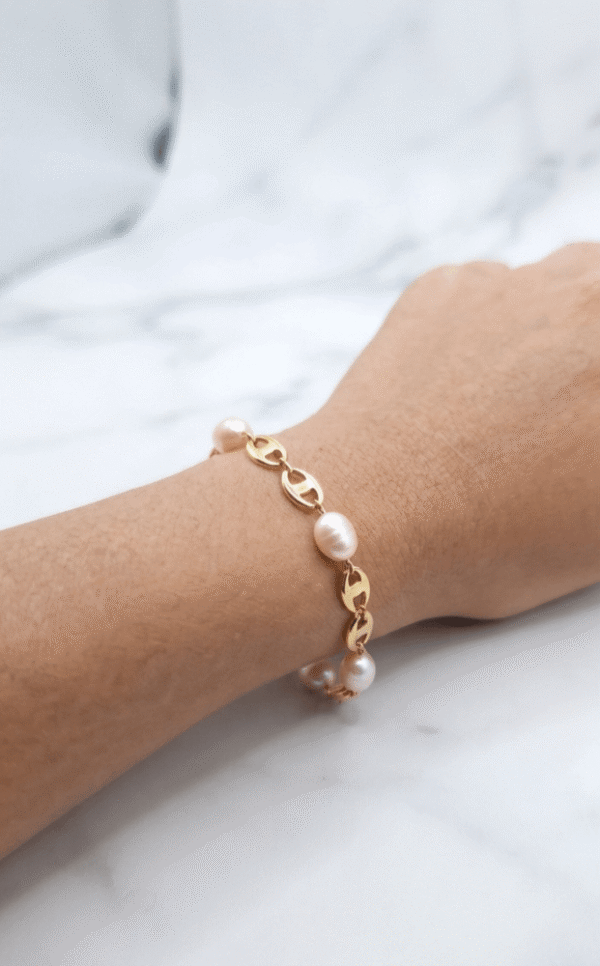 perles d'eau douce Bracelet Odyssée Dorée