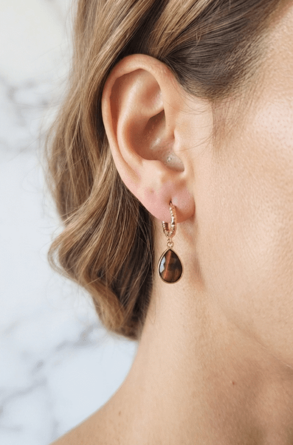 Oeil de Tigre Boucles d'oreilles Regard Sauvage