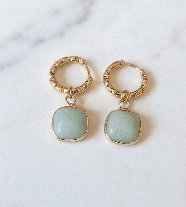 Amazonite Boucles d'oreilles Douceur Aquatique