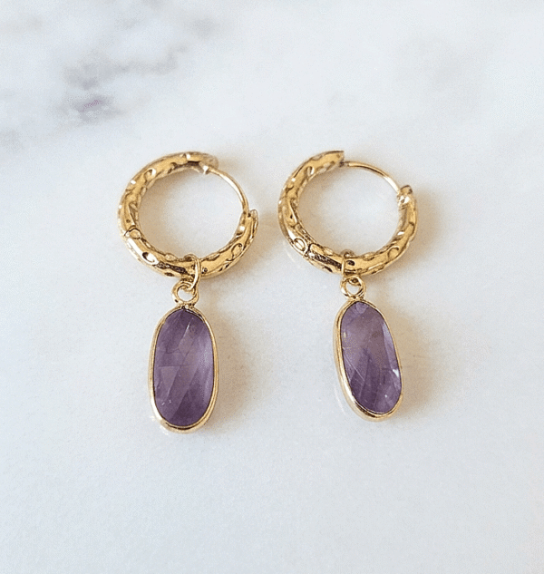 Améthystes Boucles d'oreilles Douceur Sereine