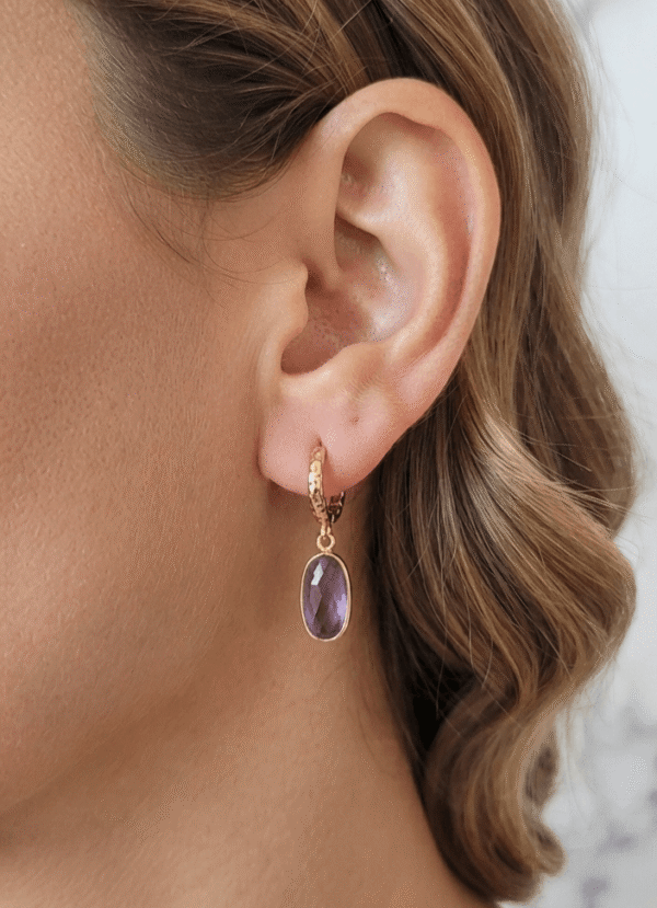 Améthystes Boucles d'oreilles Douceur Sereine