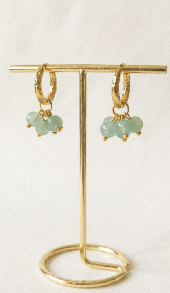 Aventurine Boucles d'oreilles Cascade Végétale