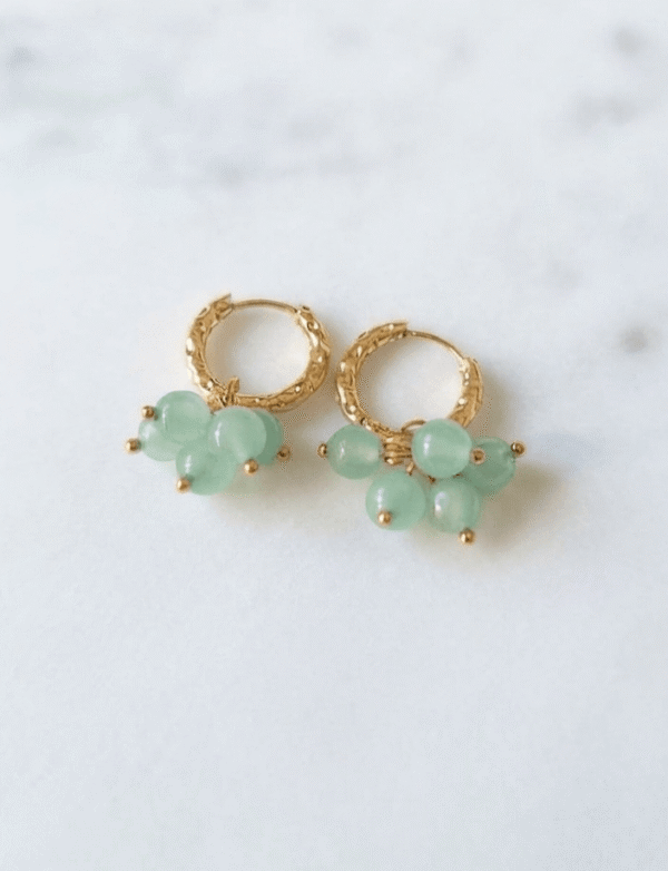 Aventurine Boucles d'oreilles Cascade Végétale