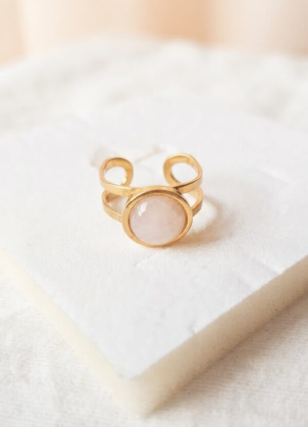 quartz rose Bague Quartz Rose
