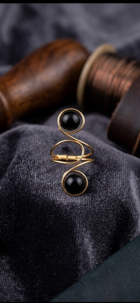 Bague Dualité Onyx – Force & Élégance