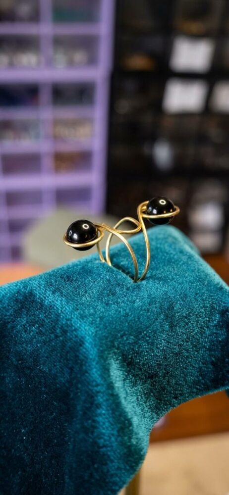 Bague Dualité Onyx – Force & Élégance
