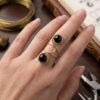 Bague Dualité Onyx – Force & Élégance