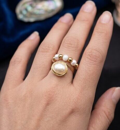 Bague Éclat Harmonie – Perle, Howlite