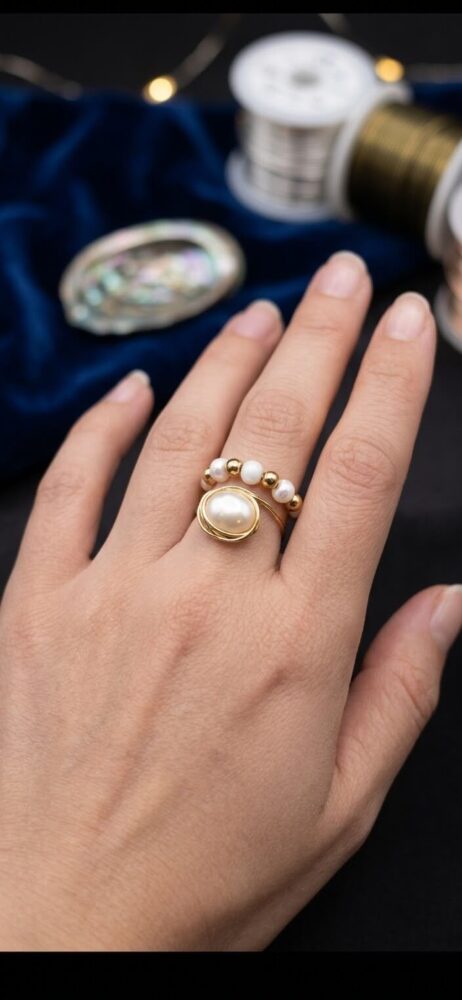 1792657346473 Bague Éclat Harmonie – Perle, Howlite